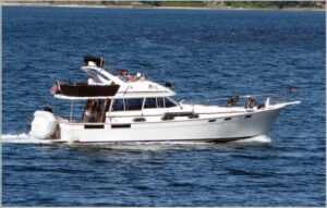 Bayliner 3870 Power Boat - on the sea