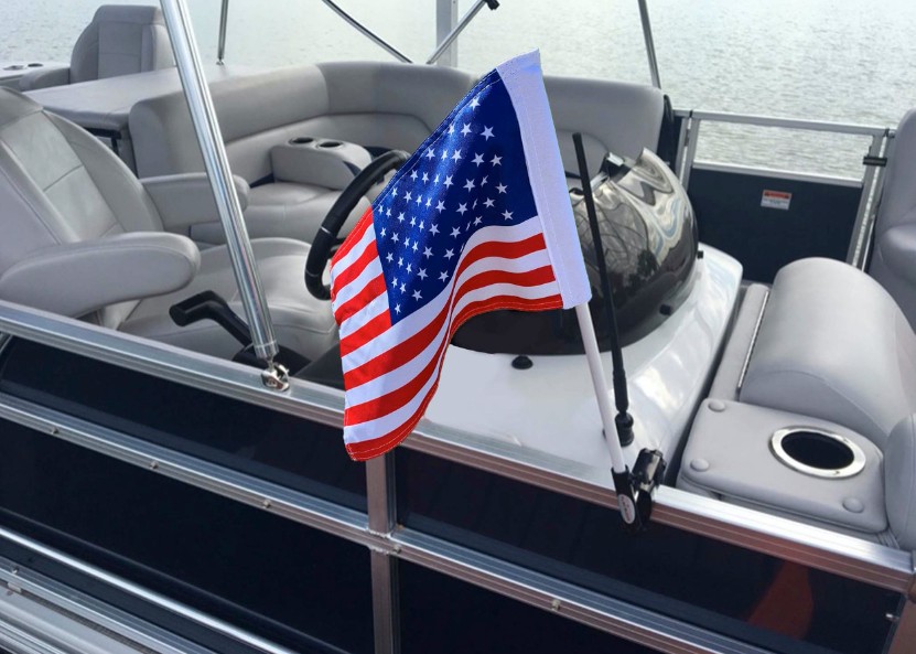 American Flag Pontoon Boat - featured image